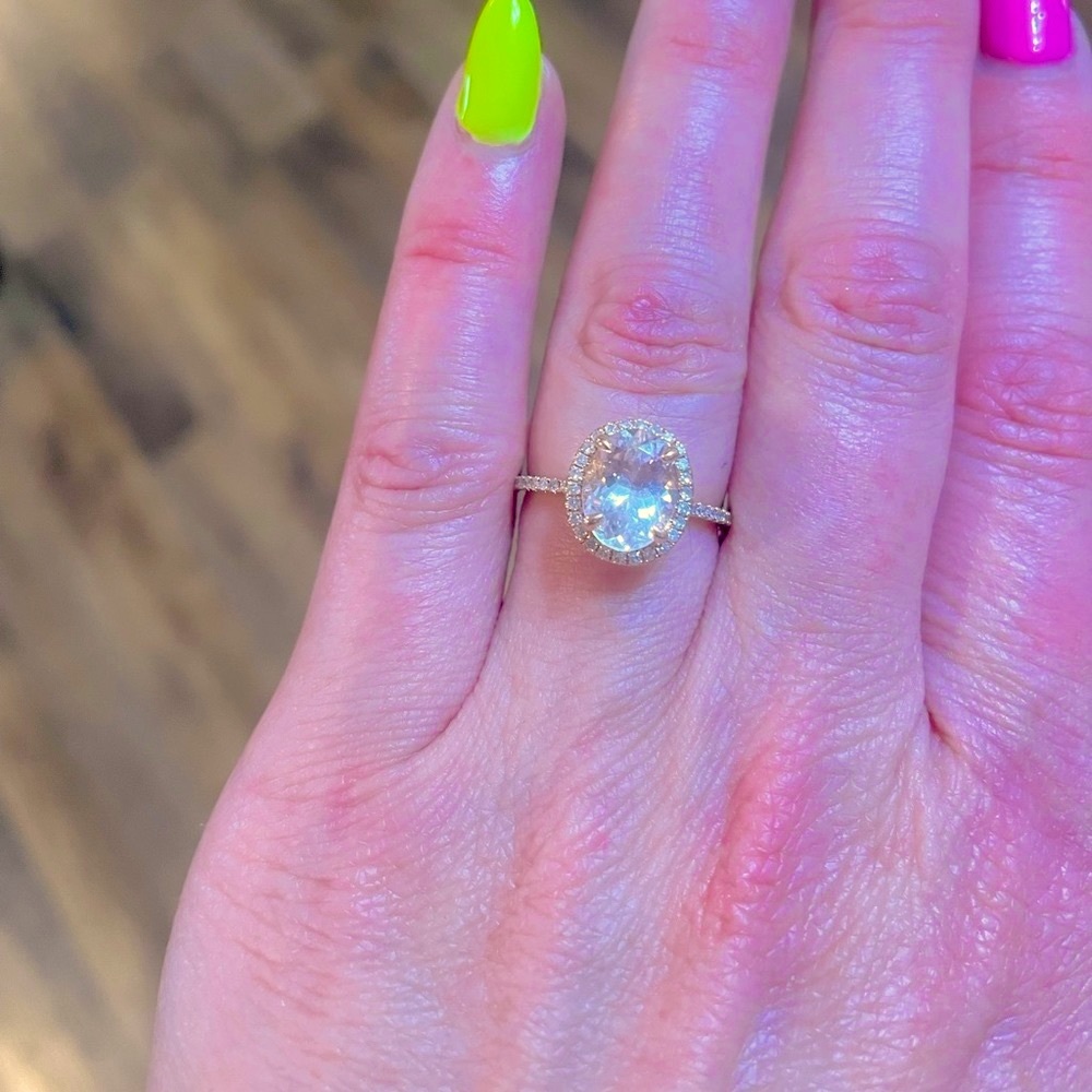 Zales Morganite and diamond Rose Gold Oval Ring